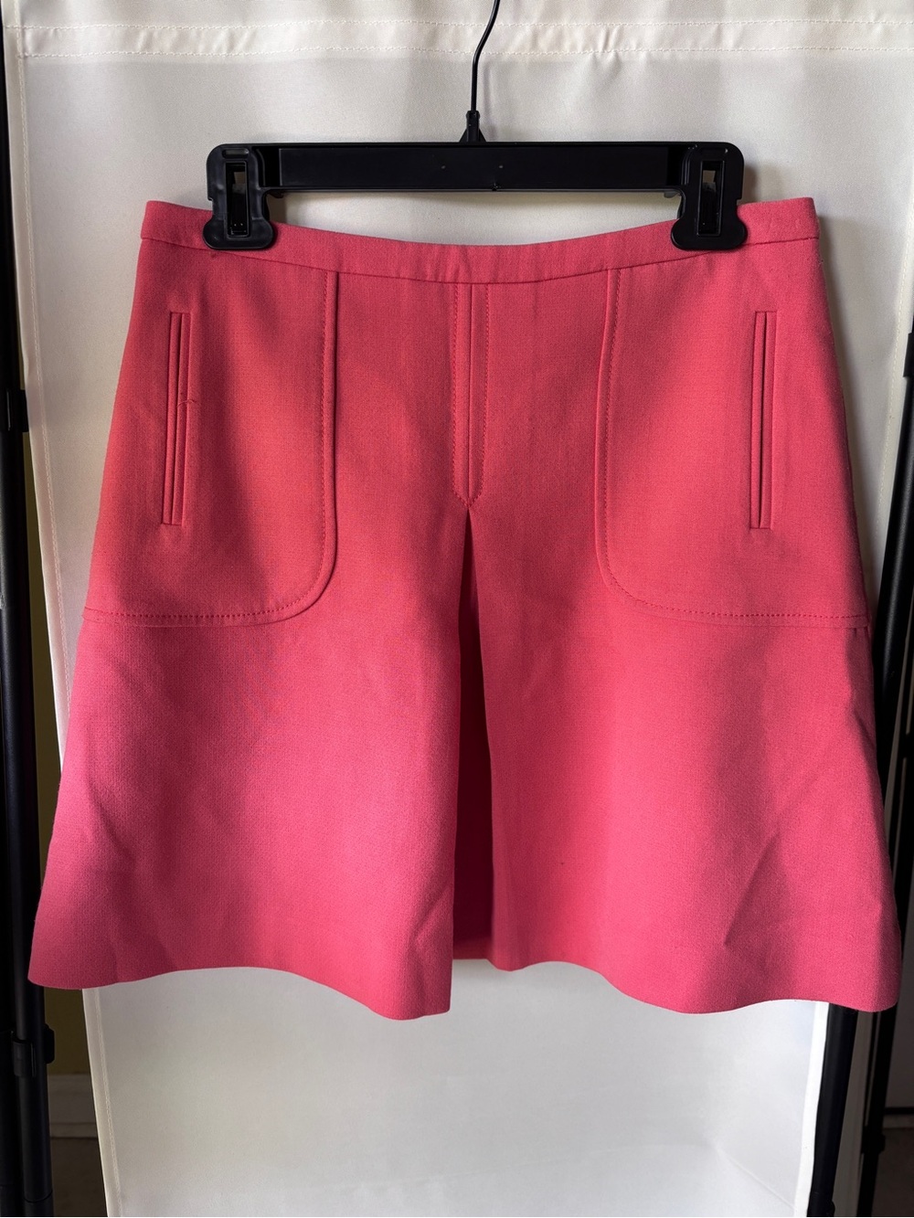 Anthropologie Maeve Coral Pink A-Line Front Pleat Mini Skirt